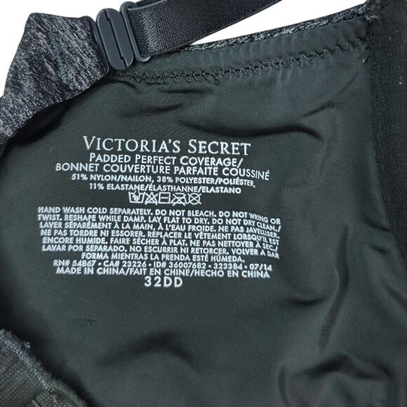 Victoria's Secret Underwire T Shirt Bra Gray 32DD Adj Padded Perfect Coverage - Picture 9 of 9